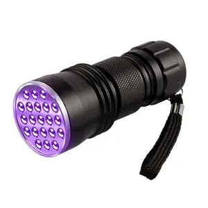 AJOTEQPT Mini anti-contraffazione di rilevamento fluorescente 21 LED UV Torcia Elettrica