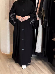 R-256 Arabic nút Cardigan abaya <span class=keywords><strong>Dubai</strong></span> hồi giáo ăn mặc phụ nữ - Product Image 4