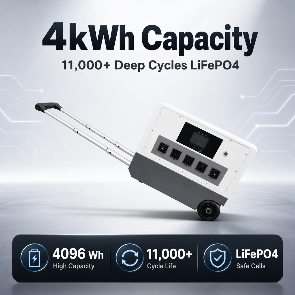 New 4kWh 3000W Solar Generator Portable LiFePO4 11000 Cycle Power Station with WiFi Smart App Control for Home Emergency Backup · image 2