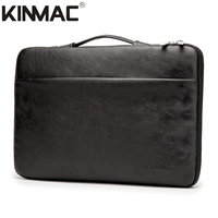 KINMAC-Sac à bandoulière en cuir résistant à l'eau de protection à 15.6 ° pour ordinateur portable de 360 pouces