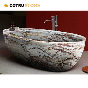 Natuursteen Materiaal Calacatta Violet Marmeren Villa Indoor Moderne Luxe Badkuip Woondecoratie Aangepast Ontwerp - Product Image 5