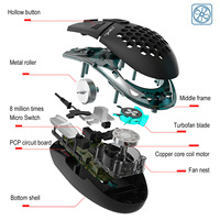 Mouse Gaming Kabel Sederhana 6 Tombol HXSJ J400 DPI 6 Tingkat Dapat Diatur, Dapat Diprogram, Dilengkapi Lubang Kipas Pendingin, Harga Pabrik