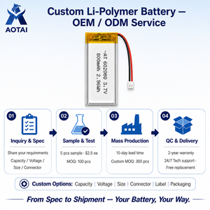 Batterie Li-Polymère 602060 3.7V 800mAh Rechargeable Taille Personnalisée pour Sonnette et Lecteur de Codes-Barres – Vente en Gros Fabricant - Product Image 3