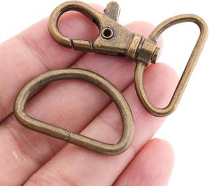 CRAFTMEMORE Swivel Trigger <b>Snap</b> <b>Hooks</b> Classic Lobster Clasps With D Rings For Purse Strap Lanyard Leather Craft Sets CSD Inch An - Product Image 4