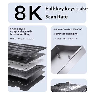 คีย์บอร์ดเกมมิ่ง Darmoshark KT35 แบบ 35% ผลิตจากอะลูมิเนียมอัลลอยด์ CNC พร้อมอัตราการส่งข้อมูล 8000Hz ไฟ RGB Backlit แบบมีสาย สำหรับ Valorant และ CS2 - Product Image 4