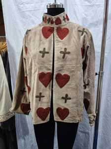 Veste en velours beige brodée Suzani pour femme, élégante, florale, ethnique, vêtement d'extérieur d'hiver, tenue de soirée de créateur, mode en gros - Product Image 5