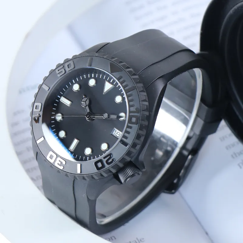 Reloj de pulsera sin logotipo SKX007 SKX009 NH35 para hombre, reloj de pulsera resistente al agua con bisel de cerámica y movimiento automático de mano de lujo, esfera luminosa negra