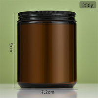 Porte-bougie en verre noir de 8 oz avec couvercle en bois, écologique et résistant à la chaleur, pour la décoration de la maison