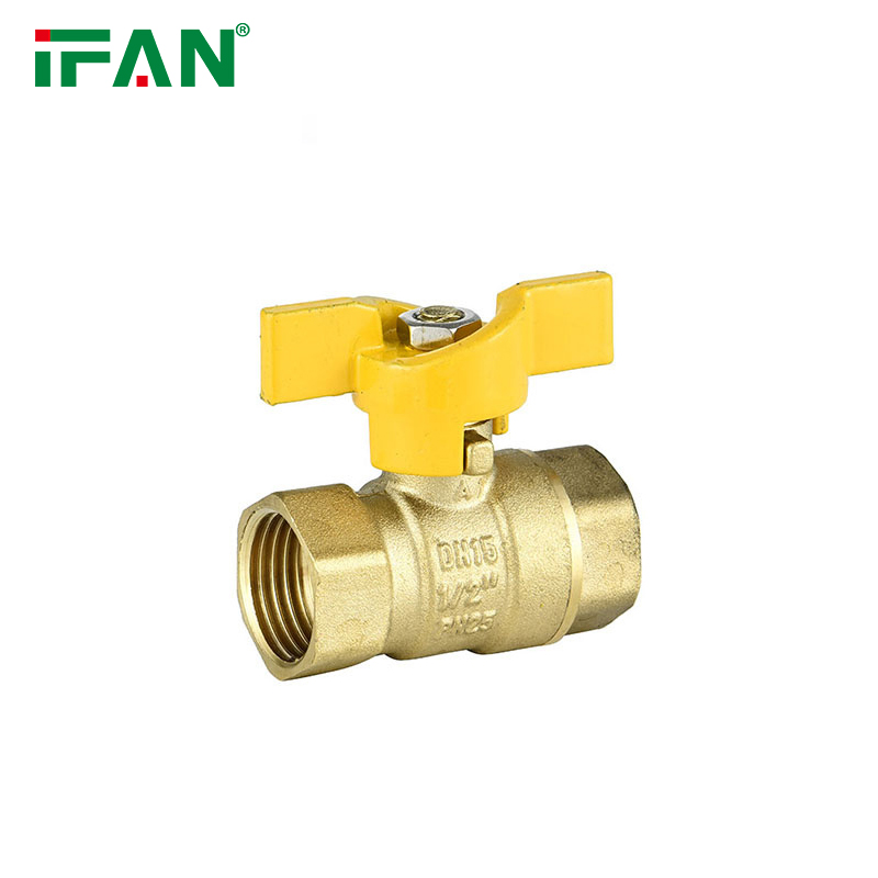 Female Butterfly Handle Brass Gas Valve