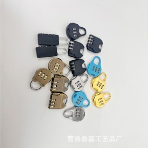 Mini <b>Padlock</b> Combination Lock Stainless Steel Titanium Alloy Rectangular For Gift Box Storage Wooden Door Key Unlocking Style 1 - Product Image 2