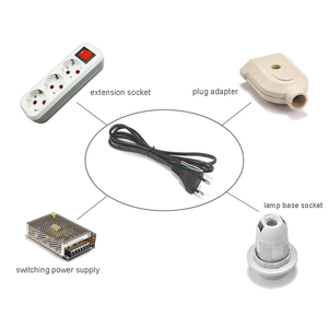 EU dây điện 1m 1.5m 3m 0.75mm2 220V Tước cáp điện Euro cắm cung cấp điện cáp cho mở rộng ổ cắm ổ cắm đèn - Product Image 3
