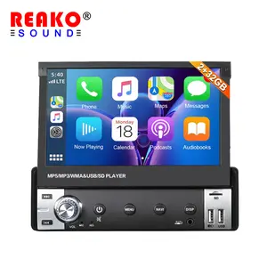 Lecteur de radio stéréo universel pour voiture Écran tactile télescopique automatique 7 pouces 1 din Lien miroir Android Carplay