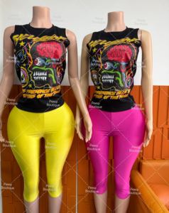 ชุดเซ็ตเสื้อและกางเกงขาสั้นผ้าฝ้ายพิมพ์ลายสำหรับผู้หญิง Peeqi Summer สไตล์ Y2k ชุดลำลองสตรีทแวร์สองชิ้น - Product Image 2