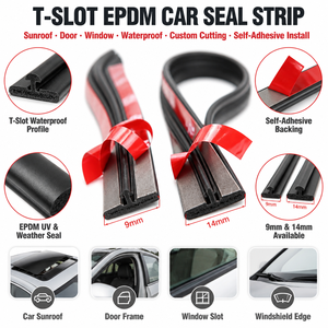 ยางซีลกันน้ำ กันเสียง กันลม กันฝุ่น แบบ T-Slot EPDM ตัดตามขนาด สำหรับ<span class=keywords><strong>ซีล</strong></span>ขอบหลังคาซันรูฟ ป้องกันสภาพอากาศ สำหรับรถยนต์ - Product Image 1
