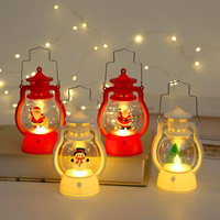 Luces LED portátiles de Papá Noel y Muñeco de Nieve, Linterna Decorativa, Adorno Navideño de Plástico Art Deco, Decoraciones de Exterior Resistentes al Viento y al Aceite, Retrato