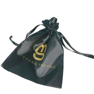Bolsas de Satén Negras Personalizadas con Logotipo Impreso, Bolsas de Seda Suave para Sombreros, Bolsas de Lujo con Cordón para Zapatos, Ropa Interior y Accesorios - Product Image 6