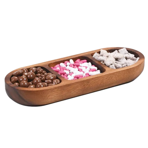 Plat de service en <span class=keywords><strong>bois</strong></span> OEM 2026 à compartiments, boîte à bonbons en <span class=keywords><strong>bois</strong></span>, <span class=keywords><strong>assiette</strong></span> à collations en <span class=keywords><strong>bois</strong></span>, bol à bonbons et noix à 3 compartiments - Product Image 4