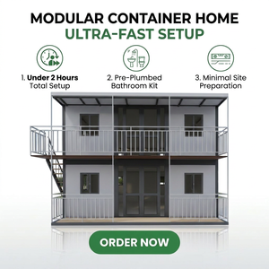 Casa Modular de <span class=keywords><strong>Dos</strong></span> Pisos de Lujo Moderno, Tipo Contenedor, Impermeable, de Instalación Ultra Rápida, Villa Prefabricada con Balcón - Product Image 1