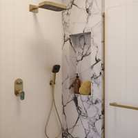 Système de douche thermostatique encastré en chrome huilé, conception d'étanchéité anti-fuite pour usage hôtelier, mitigeur moderne à poignée unique