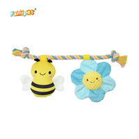 Jouet couineur pour chien en peluche et corde de coton, design animal coloré sur le thème du printemps, mignon, personnalisé, vente en gros, du fabricant Famipet