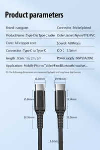 OEM court 50cm 1M 3M 6ft 10ft Android Phone charge rapide câble USB Type-C avec conducteur en cuivre pur pour iOS et ordinateur - Product Image 4