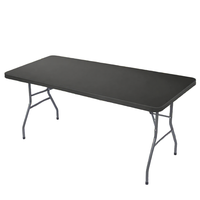Table à manger rectangulaire pliable en plastique Bluebow pour une utilisation en extérieur dans les parcs, le camping, les barbecues et les pique-niques