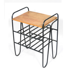 Metal Shoe <b>Rack</b> with Wooden Top Entryway Storage Organizer Cabinet <b>for</b> Living Room Display <b>for</b> Home Hallway - Product Image 3