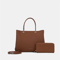 Tas Wanita Desainer CHRISBELLA 2 in 1 Set Tas untuk Wanita, Tas Wanita PU Berkualitas Tinggi Kapasitas Besar dengan Dompet
