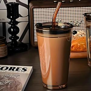 450ml semplice e moderno vetro <span class=keywords><strong>Aurora</strong></span> doppia tazza colorata paglia tè latte coperchio nuovo Design Tumbler per <span class=keywords><strong>caffè</strong></span> - Product Image 2