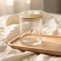 Bocaux à bougies en verre de luxe personnalisés avec couvercles 8oz 10oz 14oz Contenants vides rechargeables Emballage en boîte cadeau Impression de logo