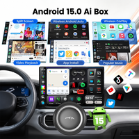 PlayAiBox Boîtier AI sans fil CarPlay Système Android 15 8 Go + 128 Go Qualcomm 6350 pour YouTube Netflix Prise en charge de l'écran partagé et du mirroring