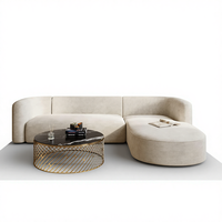 Canapé d'angle trois places en flanelle avec housse amovible, design moderne, silencieux, pour salon, chambre, bar, garni d'éponge