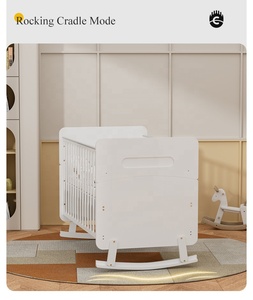 Cuna de Madera Convertible de Color Blanco para Bebé, Marca Europea, Personalizable, con Función de Balanceo - Product Image 2