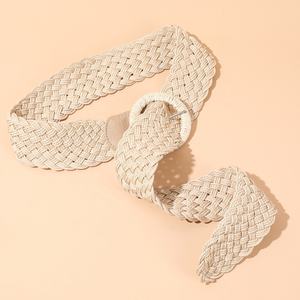 Женский плетеный пояс с круглой пряжкой - Product Image 5