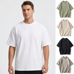 OEM Logo personnalisé broderie imprimé pur coton blanc col à manches courtes coupe surdimensionnée T-Shirt pour hommes Logo personnalisé T-Shirt - Product Image 1