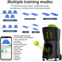 Máquina de Pelotas de Tenis y Pádel Profesional Pusun PT-Smart Pro, Compatible con Pádel, Velocidad de 20-120 km/h, Distancia de 26 m, Efecto Spin, Lanzamiento Aleatorio