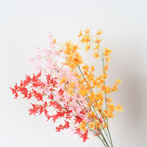 L venta al por mayor blanco <span class=keywords><strong>rosa</strong></span> naranja rojo <span class=keywords><strong>azul</strong></span> falso Sik Oncidium flor boda Hotel decoración Faux Dancing orquídea para la venta - Product Image 1