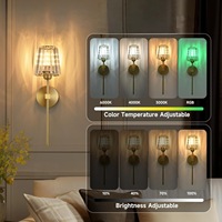 Lampe murale LED de luxe inspirée, sans fil, alimentée par batterie, rechargeable, RGB, télécommande, intensité réglable, décoration de chambre à coucher, salon