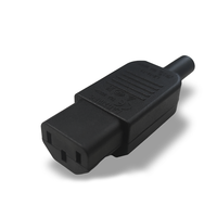 Connecteur de câble 15A 250V certifié CCC/CE//KC, adaptateur femelle IEC 60320 C14/C13, contacts en laiton nickelé, boîtier en nylon, LED