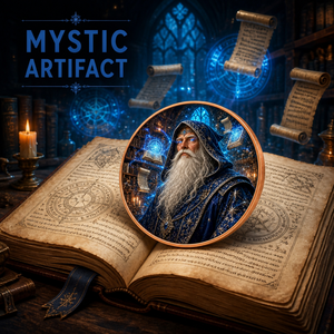 Pièce Commémorative Magique Mystique - Pièce d'Art en Cuivre de 40 mm - Pièce Magique d'Archi-Mage pour Cadeau et Décoration - Product Image 1
