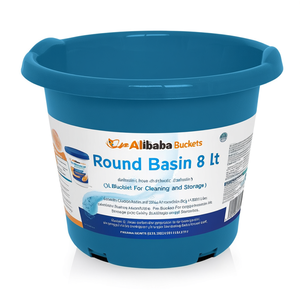 Cubo Redondo de 8 L Azul PP Multiusos para Limpieza y Almacenamiento - Product Image 3