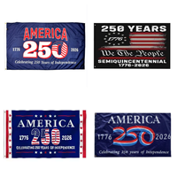 Drapeau en polyester écologique personnalisé pour le 250e anniversaire de l'Indépendance, œillets en laiton pour l'intérieur, l'extérieur, la cour, la rue