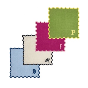 Colorful Custom 300 Colors Cotton <b>Linen</b> Napkin for Hotel French Luxury Fabric <b>Cloth</b> <b>Table</b> <b>Linen</b> Cocktail Napkins with Embroidery - Product Image 1