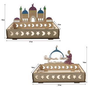 Table Decorations Ramadan Eid Special <strong>Dessert</strong> <strong>Tray</strong> Islamic <strong>Trays</strong> Wooden Storage Boxes - Product Image 4