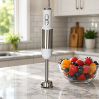Mixeur plongeant SENFE 400W avec commandes à bouton-poussoir, capacité de 0,3 à 0,5 L, boîtier en plastique, 2 vitesses, fonction de broyage pour usage domestique