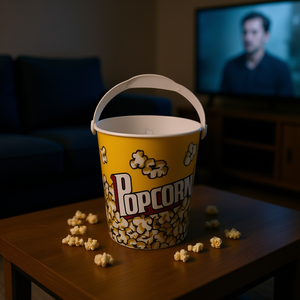 ถังใส่ป๊อปคอร์นพลาสติก Zaa ขนาด 550 มล. พร้อมหูหิ้ว ทรงกลม ผลิตจากพลาสติก PP เกรดสำหรับบรรจุอาหาร เหมาะสำหรับขนมขบเคี้ยวในโรงภาพยนตร์ - Product Image 2