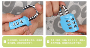 Candado de combinación de 22mm, candado de aleación de zinc, cerradura de equipaje para gimnasio con dibujos animados, OEM de fábrica - Product Image 6