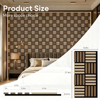Panel Dinding Akustik Kayu Modern 3D Akupanel Desain Seni Dekoratif Interior untuk Kamar Tidur, Ruang Tamu, dan Kantor
