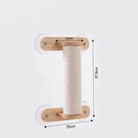 Arbre à chat mural avec poteau à gratter en sisal naturel, perchoir en peluche et espace de couchage, gain de place pour chats d'intérieur