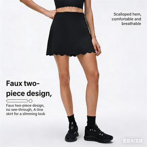 <span class=keywords><strong>Jupe</strong></span> athlétique taille haute FQL249 à séchage rapide <span class=keywords><strong>avec</strong></span> ourlet festonné, ceinture extensible et <span class=keywords><strong>short</strong></span> <span class=keywords><strong>intégré</strong></span> pour le tennis et le pickleball - Product Image 3